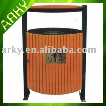 Rose Wood Outdoor Trash Can